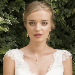 Ivory & Co Ivory and Co Moonstruck Gold Kristall Anhänger Halskette* Goldener Abschlussball-schmuck | Abschlussball-halsketten