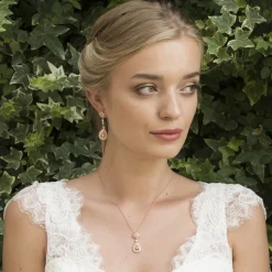 Ivory & Co Ivory and Co Moonstruck Rose Gold Kristall Anhänger Halskette* Geschenke Für Die Braut | Vintage Hochzeitsschmuck