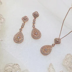Ivory & Co Ivory and Co Moonstruck Rose Gold Kristall Brautschmuck Set* Geschenke Für Die Braut | Vintage Hochzeitsschmuck
