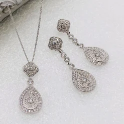 Ivory & Co Ivory and Co Moonstruck Silber Kristall Brautschmuck Set* Silberner Abschlussball-schmuck | Abschlussball-schmuck-sets