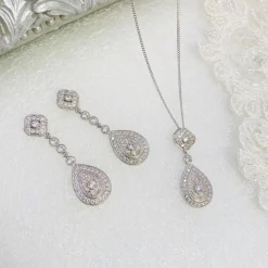 Ivory & Co Ivory and Co Moonstruck Silber Kristall Brautschmuck Set* Silberner Abschlussball-schmuck | Abschlussball-schmuck-sets