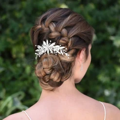 Ivory & Co Ivory and Co Nieva mit Perlen und Kristallzweigen Haarspange* Perlen-haarschmuck | Silberne Haar-accessoires