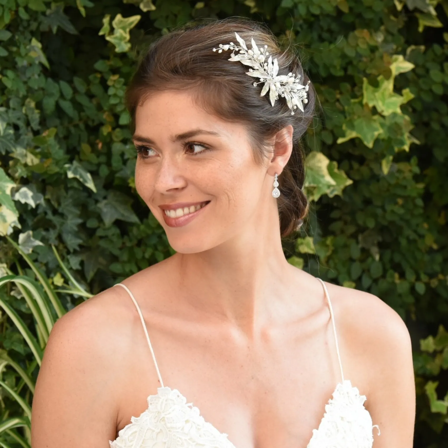 Ivory & Co Ivory and Co Nieva mit Perlen und Kristallzweigen Haarspange* Perlen-haarschmuck | Silberne Haar-accessoires