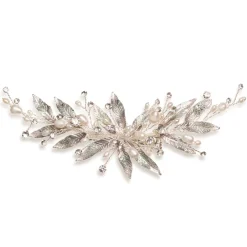 Ivory & Co Ivory and Co Nieva mit Perlen und Kristallzweigen Haarspange* Perlen-haarschmuck | Silberne Haar-accessoires
