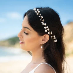 Ivory & Co Ivory and Co Ocean Dream Gold Perlen Haarstrang* Perlen-haarschmuck | Gold-haar-accessoires