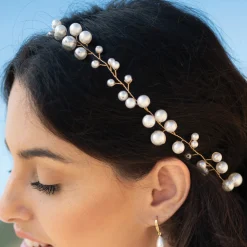 Ivory & Co Ivory and Co Ocean Dream Gold Perlen Haarstrang* Perlen-haarschmuck | Gold-haar-accessoires