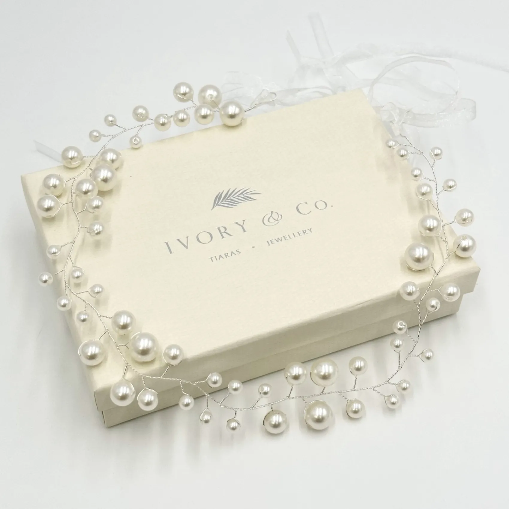 Ivory & Co Ivory and Co Ocean Dream Silberne Perlenhaarspirale* Perlen-haarschmuck | Silberne Haar-accessoires
