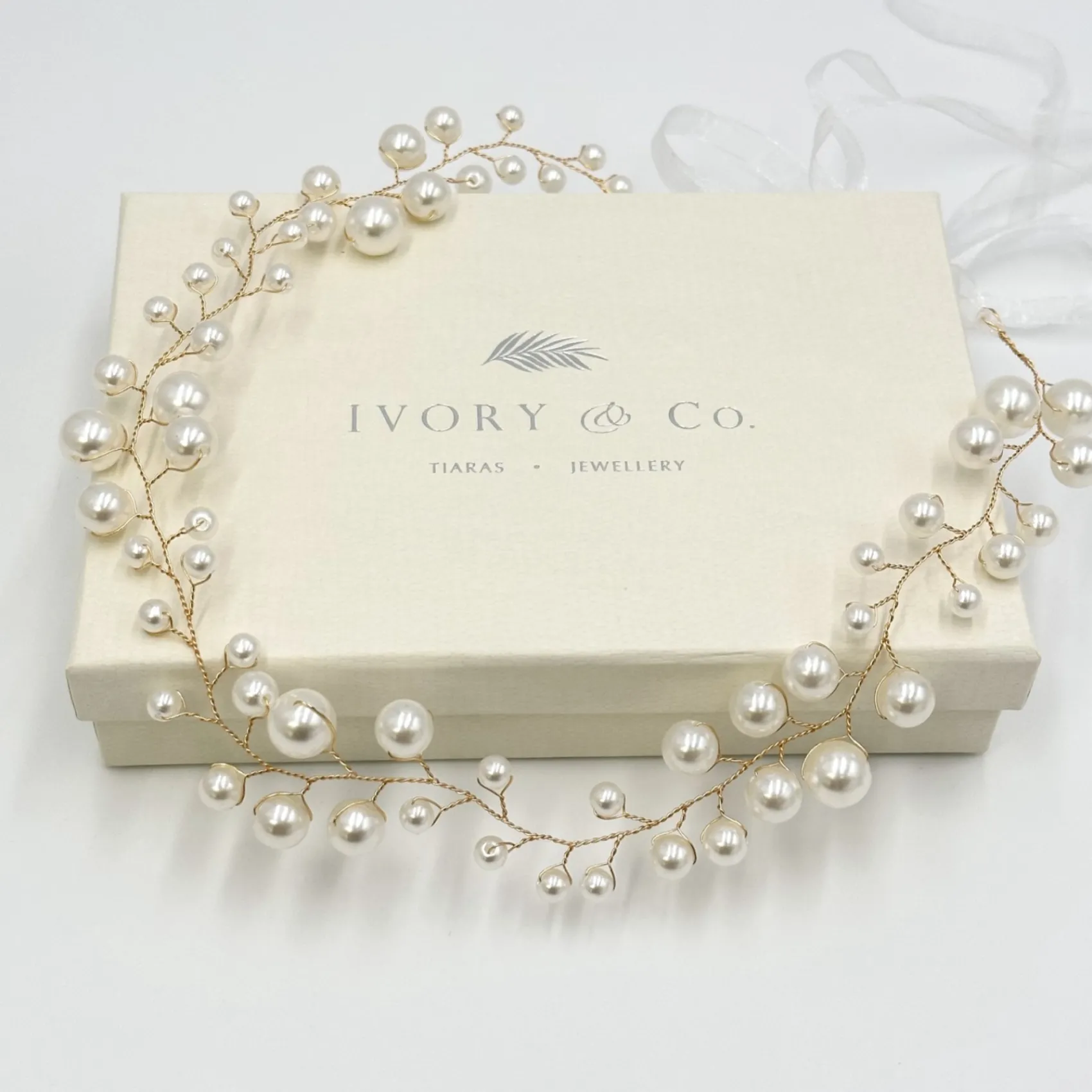 Ivory & Co Ivory and Co Ocean Dream Gold Perlen Haarstrang* Perlen-haarschmuck | Gold-haar-accessoires