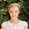 Ivory & Co Ivory and Co Olympia Gold emaillierte Blumen und Blätter Seite Kopfstück* Gold-haar-accessoires | Hochzeit Seite Tiaras