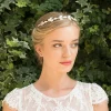 Ivory & Co Ivory and Co Pearl Dream Silber emaillierte Blätter Hochzeit Stirnband* Perlen-haarschmuck | Silberne Haar-accessoires