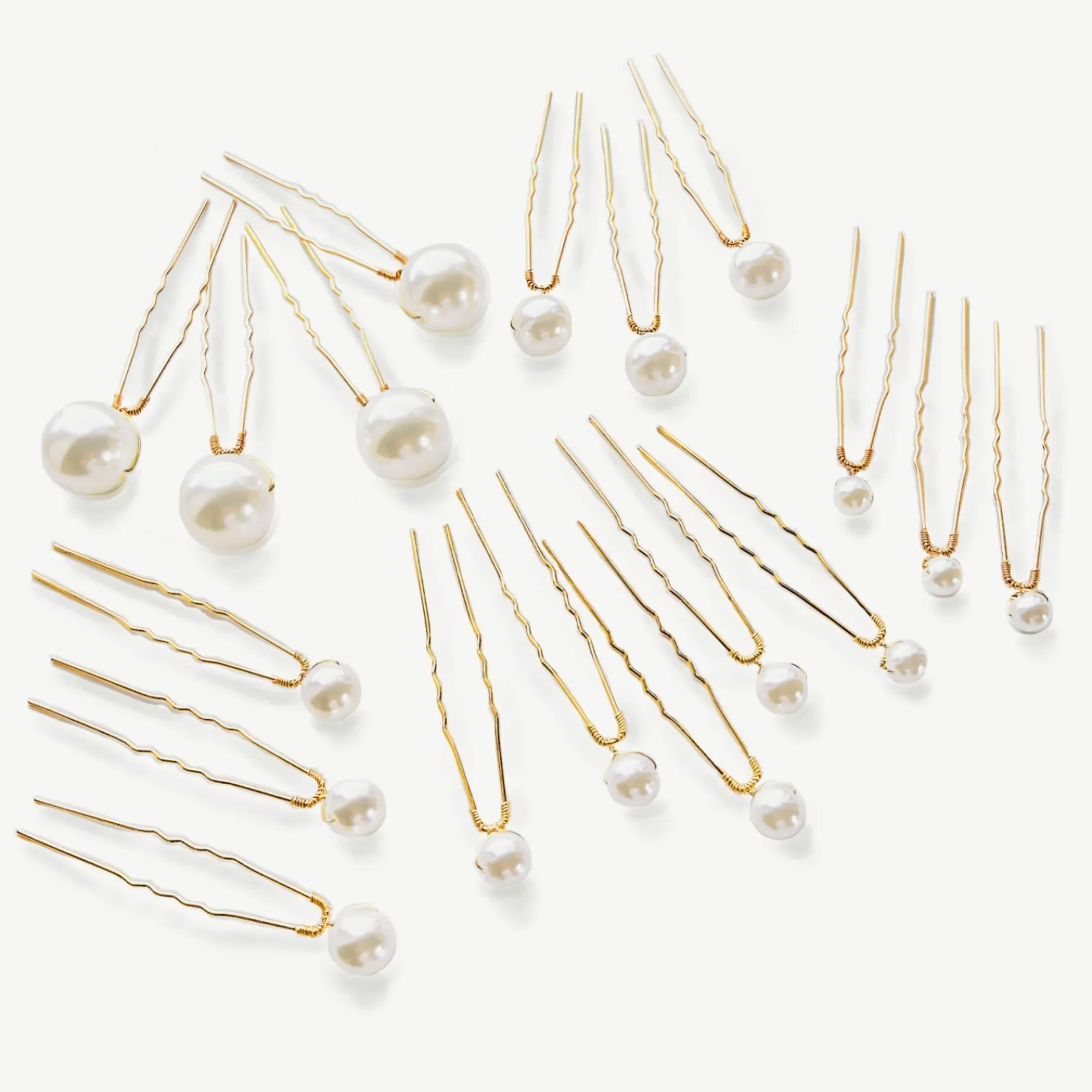 Ivory & Co Ivory and Co Perlen-Gold-Multi-Haarnadel-Set* Perlen-haarschmuck | Gold-haar-accessoires