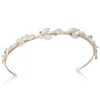 Ivory & Co Ivory and Co Pfirsich Blüte Golden emaillierte Blätter Hochzeit Stirnband* Perlen-haarschmuck | Gold-haar-accessoires