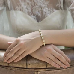 Ivory & Co Ivory and Co Promise Zirkonia Hochzeitsarmband (Gold)* Goldener Abschlussball-schmuck | Prom Armbänder