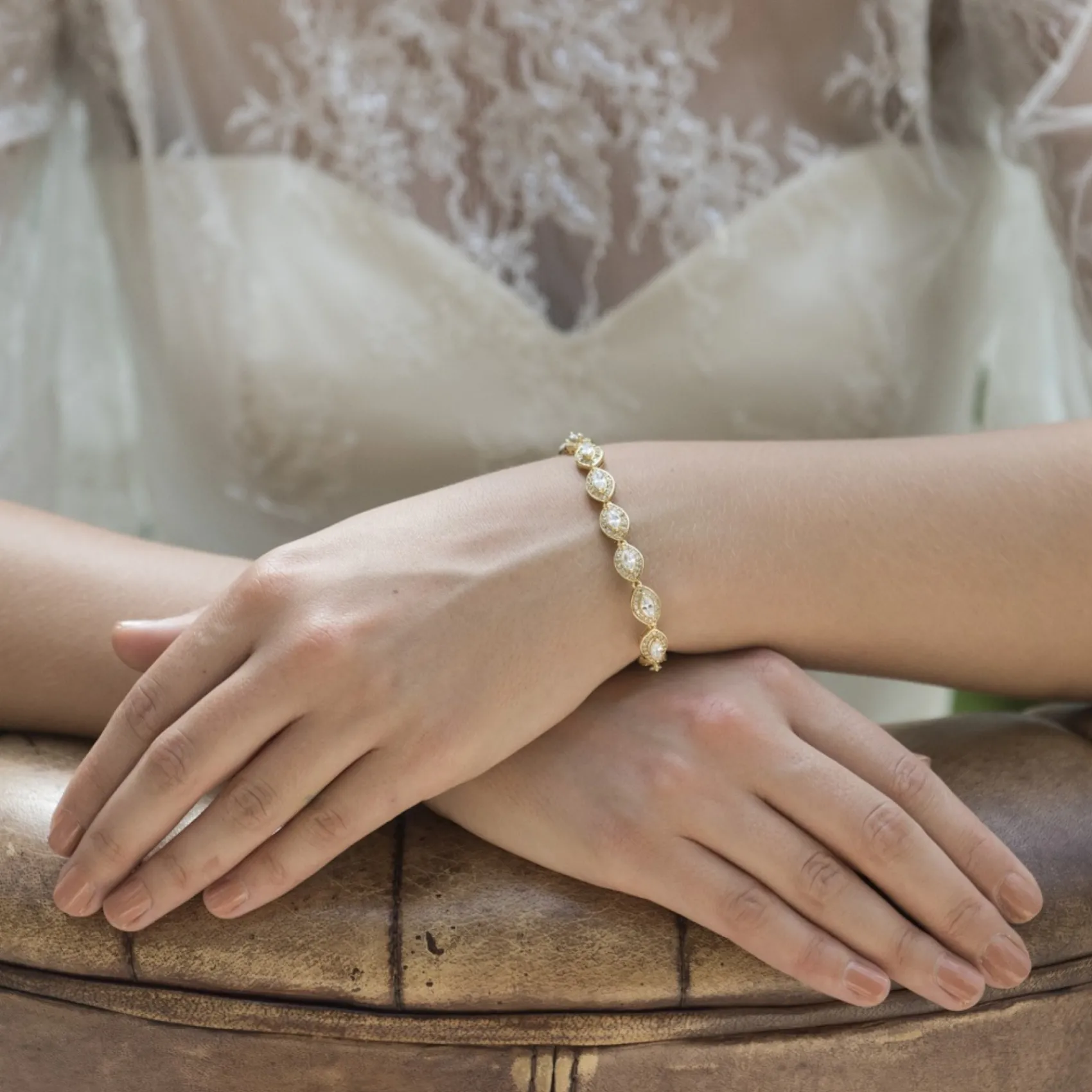 Ivory & Co Ivory and Co Promise Zirkonia Hochzeitsarmband (Gold)* Goldener Abschlussball-schmuck | Prom Armbänder