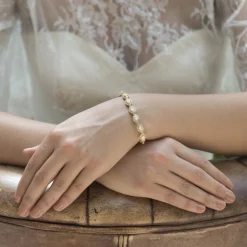 Ivory & Co Ivory and Co Promise Zirkonia Hochzeitsarmband (Gold)* Goldener Abschlussball-schmuck | Prom Armbänder