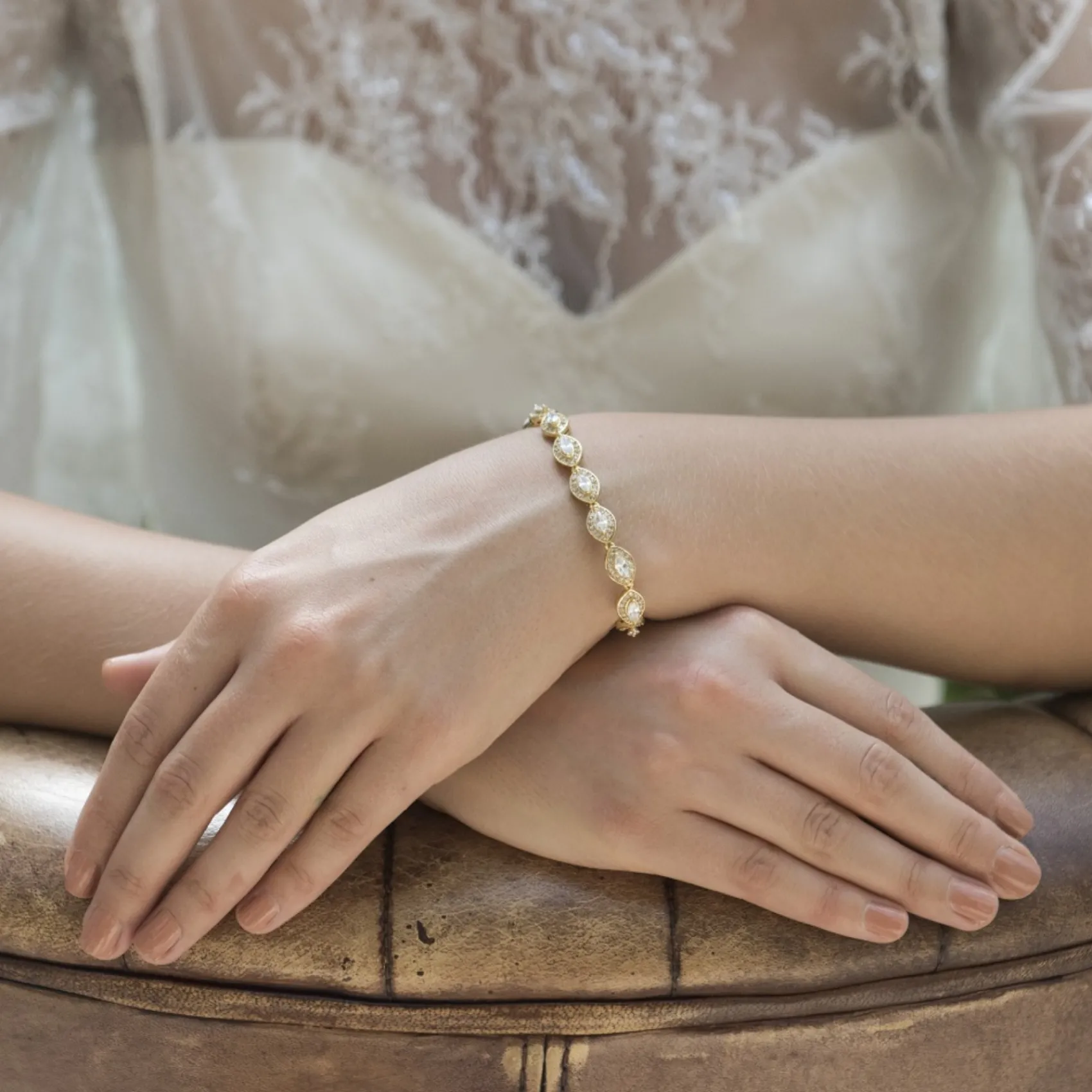 Ivory & Co Ivory and Co Promise Zirkonia Hochzeitsarmband (Gold)* Goldener Abschlussball-schmuck | Prom Armbänder