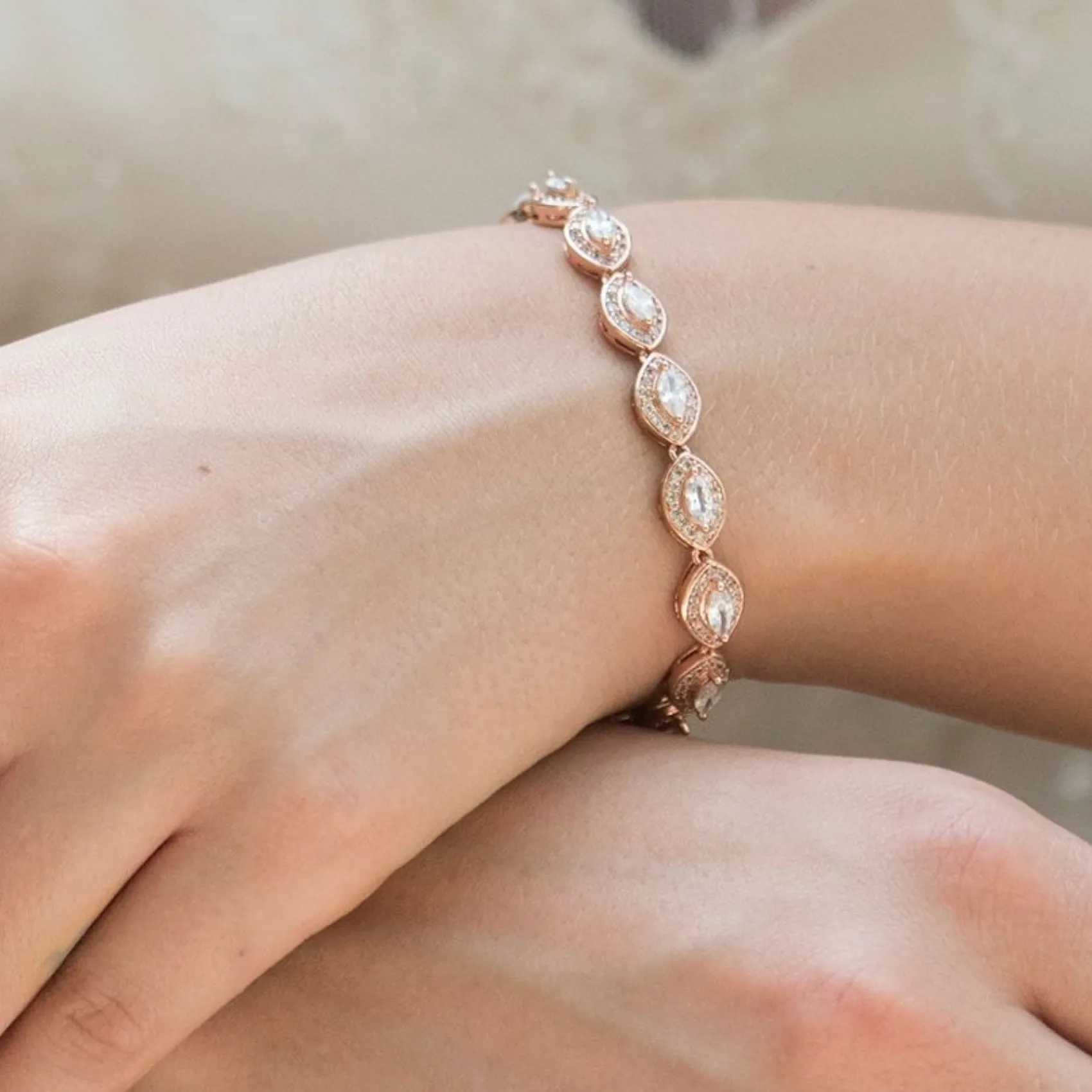Ivory & Co Ivory and Co Promise Zirkonia Hochzeitsarmband (Rose Gold)* Geschenke Für Brautjungfern | Geschenke Für Die Braut