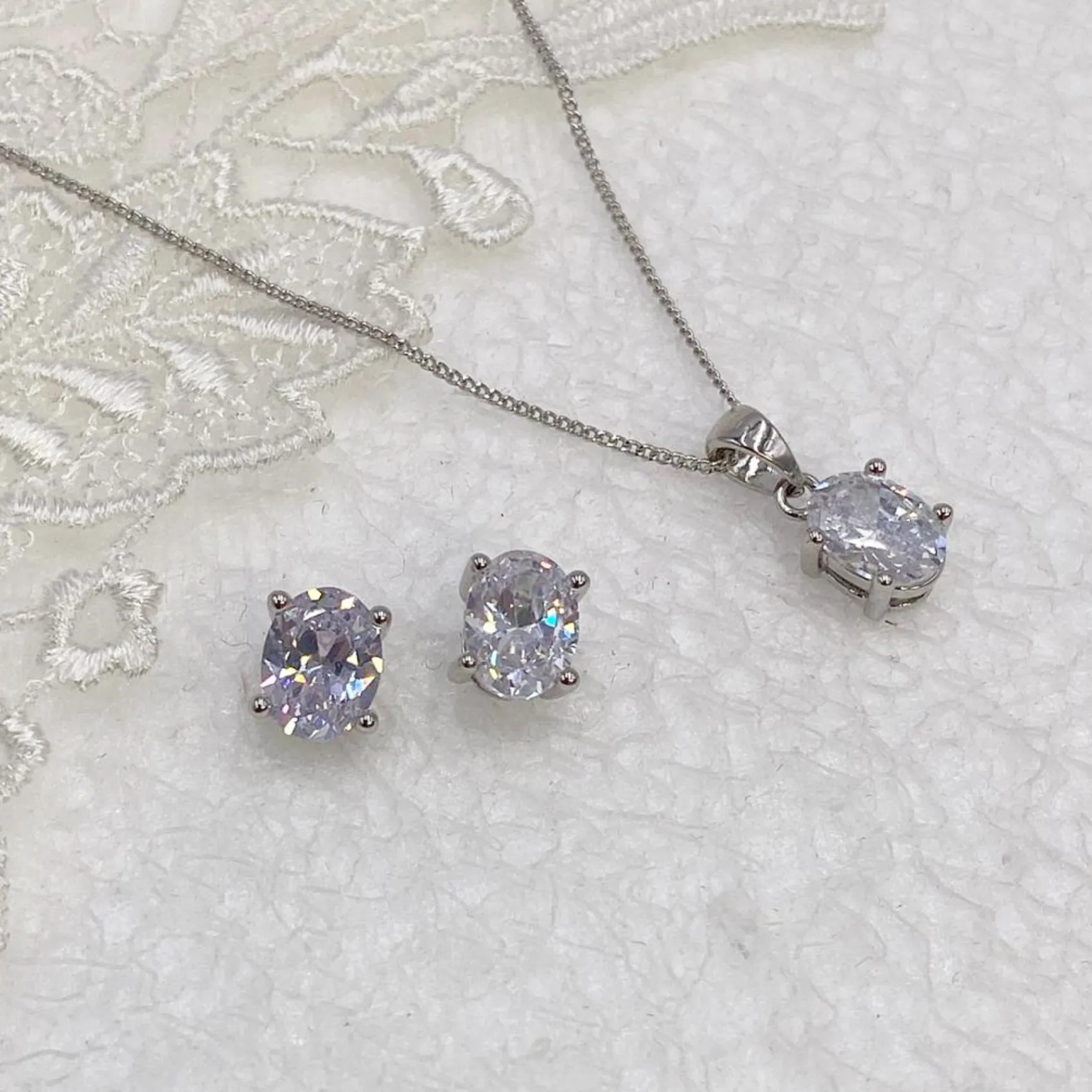 Ivory & Co Ivory and Co Rapture Kristall Brautschmuck Set* Silberner Abschlussball-schmuck | Abschlussball-schmuck-sets