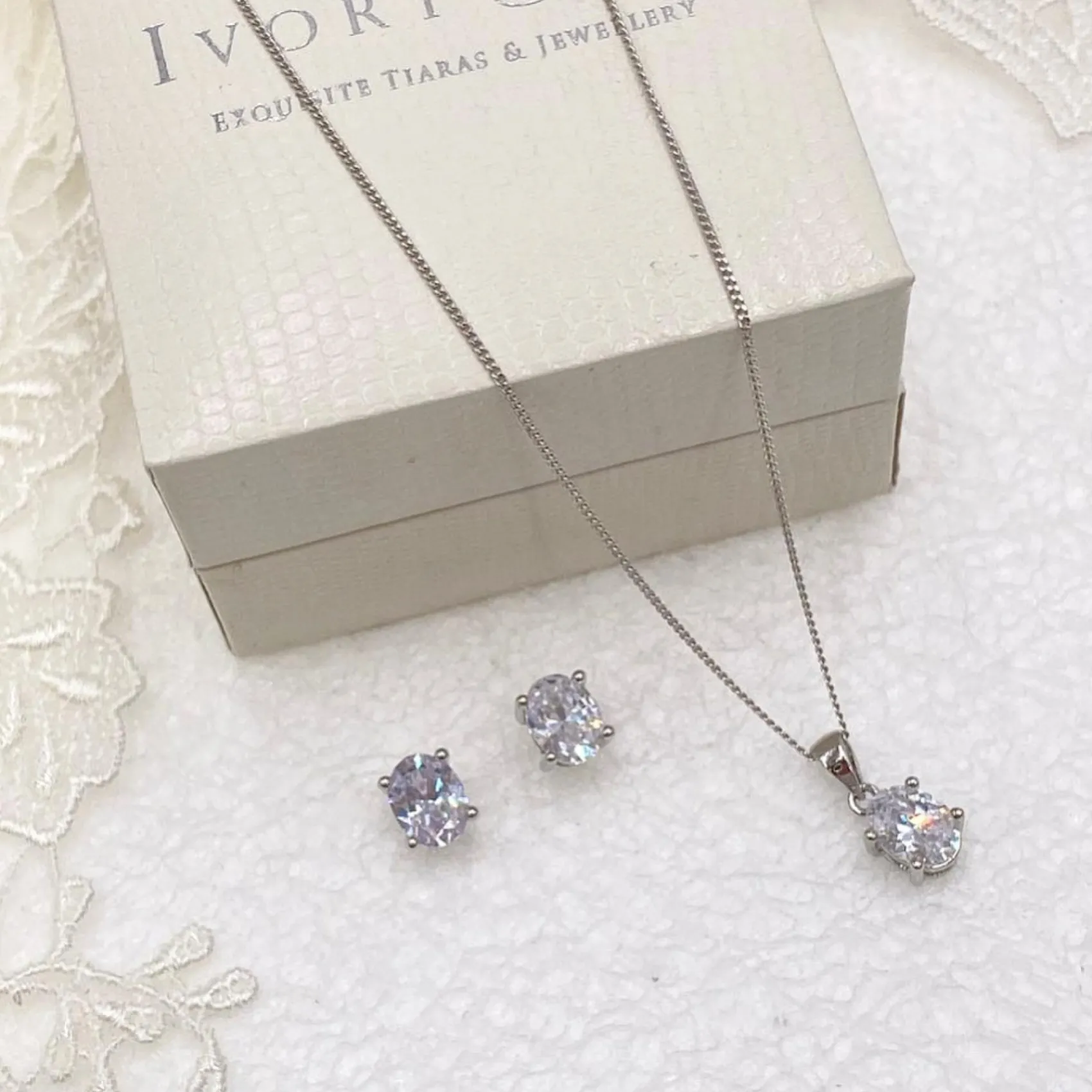 Ivory & Co Ivory and Co Rapture Kristall Brautschmuck Set* Silberner Abschlussball-schmuck | Abschlussball-schmuck-sets