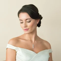 Ivory & Co Ivory and Co Reinheit Teardrop Kristall Anhänger Halskette* Kristall-hochzeitsschmuck | Silberner Hochzeitsschmuck