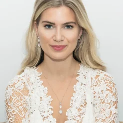 Ivory & Co Ivory and Co Rochelle Rose Gold Kristall Pave dreifache Tropfenohrringe* Abschlussball-ohrringe | Kristall-hochzeitsschmuck