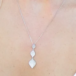 Ivory & Co Ivory and Co Rochelle Silber Kristall Pave Triple Drop Anhänger* Silberner Abschlussball-schmuck | Abschlussball-halsketten