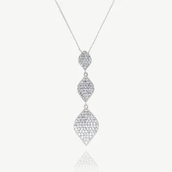 Ivory & Co Ivory and Co Rochelle Silber Kristall Pave Triple Drop Anhänger* Silberner Abschlussball-schmuck | Abschlussball-halsketten