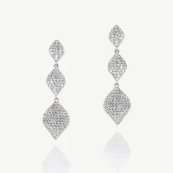 Ivory & Co Ivory and Co Rochelle Silber Kristall Pave dreifache Tropfen Ohrringe* Silberner Abschlussball-schmuck | Abschlussball-ohrringe