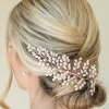 Ivory & Co Ivory and Co Rose Gold Seaspray Perlen Cluster Braut Haar Kamm* Perlen-haarschmuck | Haarschmuck In Roségold