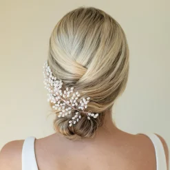 Ivory & Co Ivory and Co Rose Gold Seaspray Perlen Cluster Braut Haar Kamm* Perlen-haarschmuck | Haarschmuck In Roségold