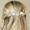Ivory & Co Ivory and Co Silber Blüte Kristall und Perle Blumen Halbmond Haarspange* Perlen-haarschmuck | Silberne Haar-accessoires