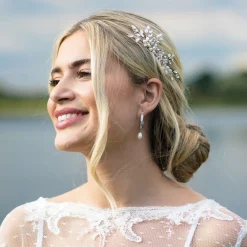 Ivory & Co Ivory and Co Silberschimmer Zierlicher Kristall und Perlen Haarkamm* Geschenke Für Brautjungfern | Geschenke Für Die Braut
