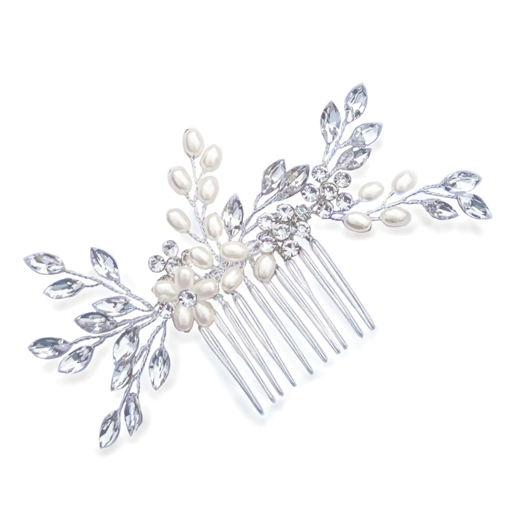 Ivory & Co Ivory and Co Silberschimmer Zierlicher Kristall und Perlen Haarkamm* Geschenke Für Brautjungfern | Geschenke Für Die Braut