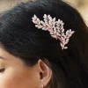 Ivory & Co Ivory and Co Sommerglanz Rosegold Blattgrüner Haarkamm* Perlen-haarschmuck | Haarschmuck In Roségold