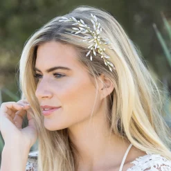 Ivory & Co Ivory and Co Sonnenblume Gold Kristall Spray Hochzeit Haarspange* Abschlussball Haarspangen & Kämme | Geschenke Für Brautjungfern