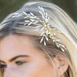 Ivory & Co Ivory and Co Sonnenblume Gold Kristall Spray Hochzeit Haarspange* Abschlussball Haarspangen & Kämme | Geschenke Für Brautjungfern