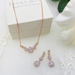 Ivory & Co Ivory and Co Sorbonne Rose Gold Brautschmuck Set* Geschenke Für Brautjungfern | Geschenke Für Die Braut
