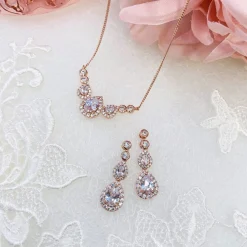 Ivory & Co Ivory and Co Sorbonne Rose Gold Brautschmuck Set* Geschenke Für Brautjungfern | Geschenke Für Die Braut