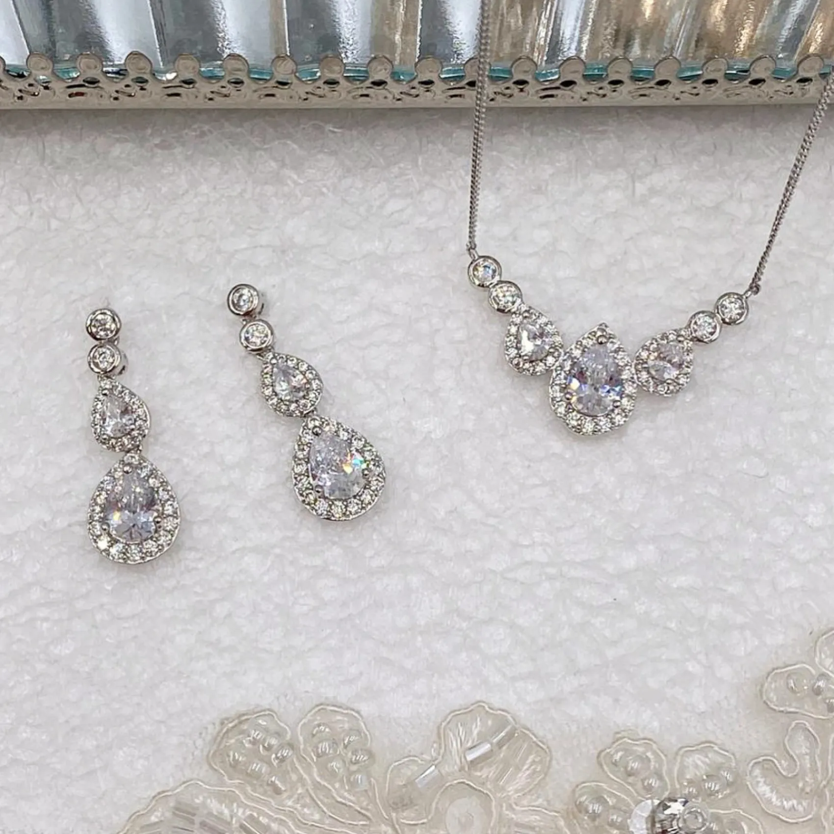 Ivory & Co Ivory and Co Sorbonne Silber Brautschmuck Set* Silberner Abschlussball-schmuck | Abschlussball-schmuck-sets