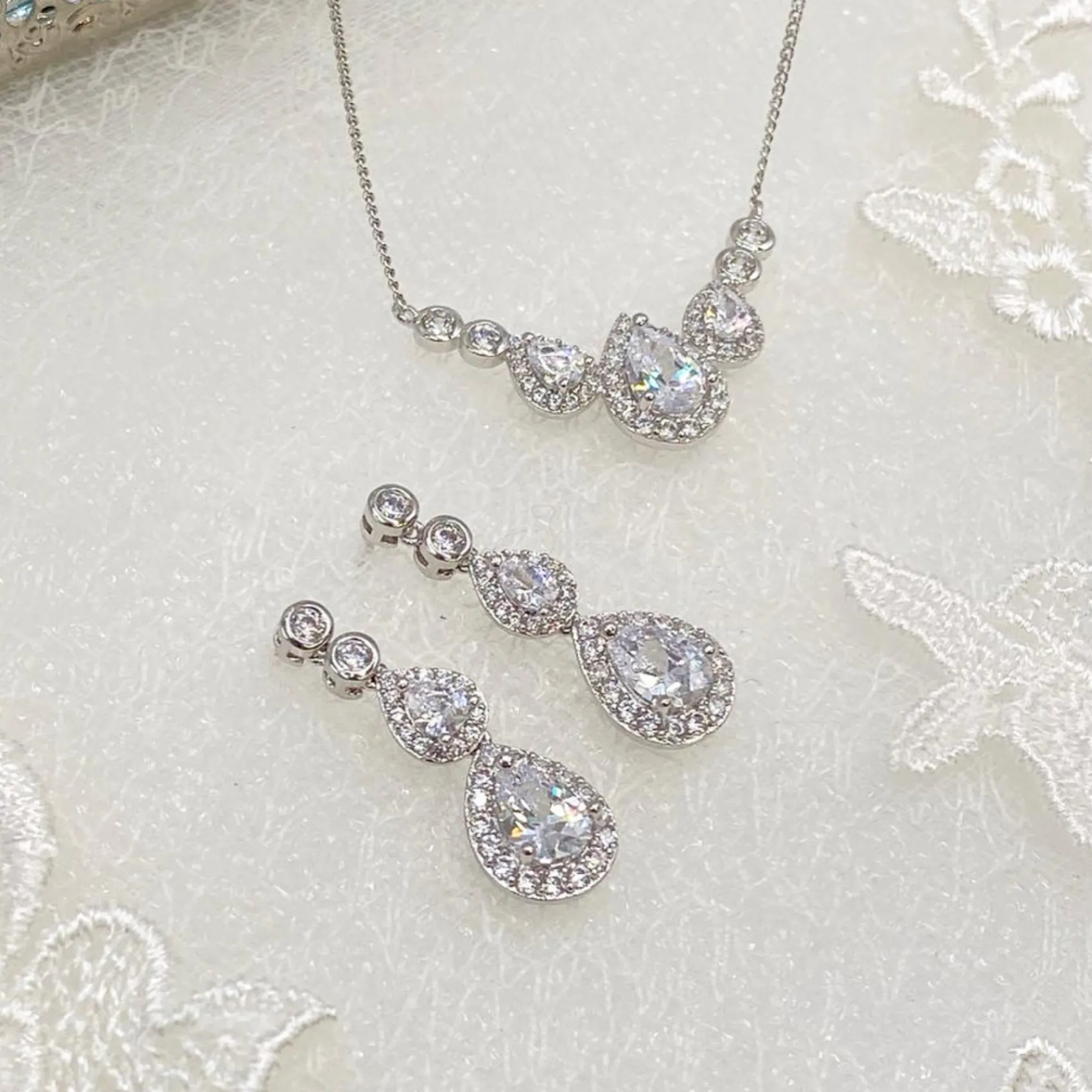 Ivory & Co Ivory and Co Sorbonne Silber Brautschmuck Set* Silberner Abschlussball-schmuck | Abschlussball-schmuck-sets