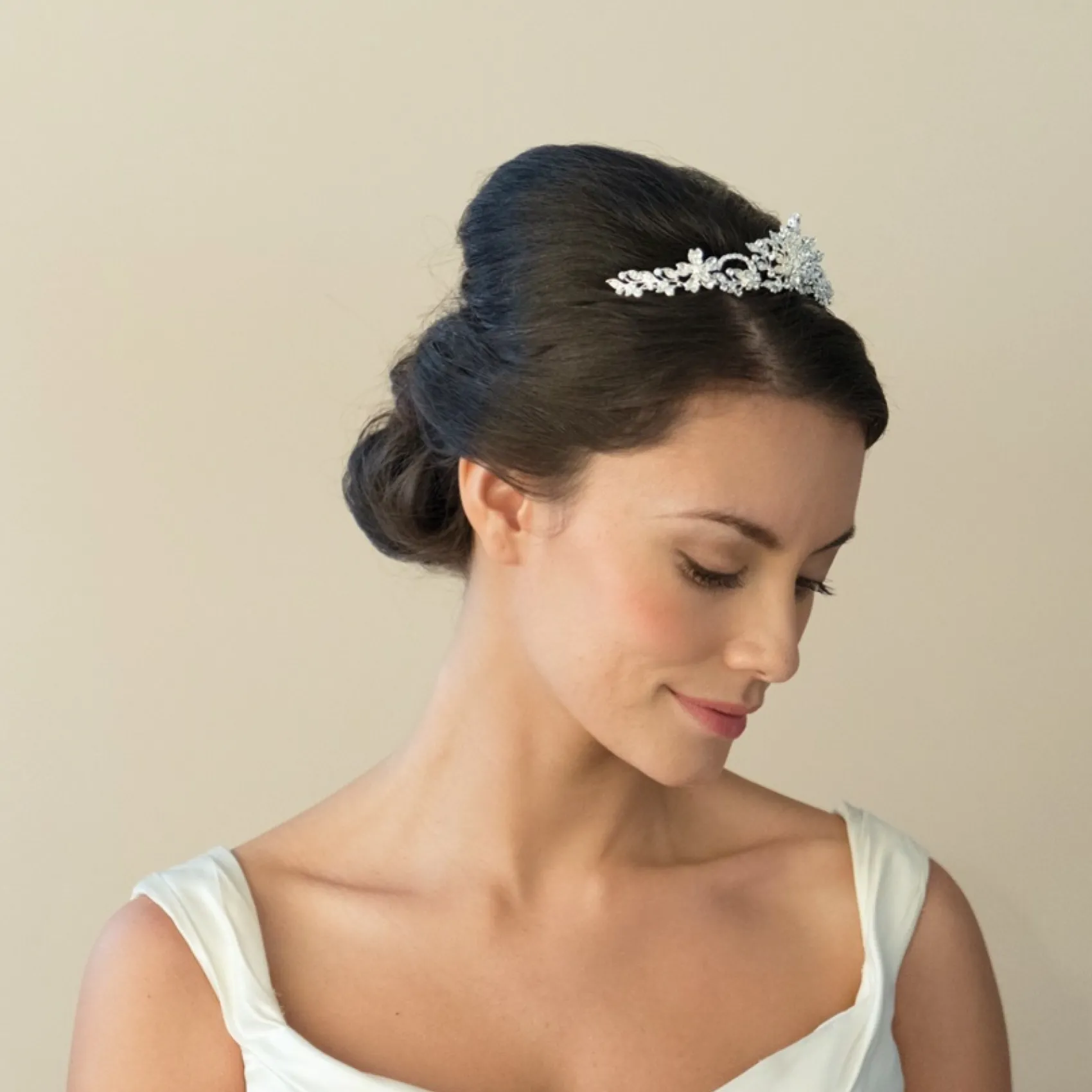 Ivory & Co Ivory and Co Stephanie Floral Kristall Braut Tiara* Haarschmuck Aus Kristall | Silberne Haar-accessoires