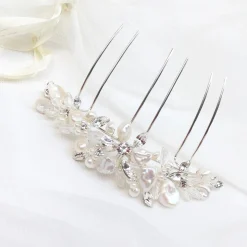Ivory & Co Ivory and Co Süßwasserperlen Brauthaarkamm* Perlen-haarschmuck | Silberne Haar-accessoires