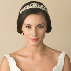 Ivory & Co Ivory and Co Trinity Gold Vintage inspirierte florale Braut Tiara* Vintage-kopfbedeckungen | Haarschmuck Aus Kristall