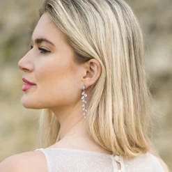 Ivory & Co Ivory and Co Weide Silber lange Kristall Rebe Ohrringe* Silberner Abschlussball-schmuck | Abschlussball-ohrringe