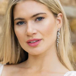 Ivory & Co Ivory and Co Weide Silber lange Kristall Rebe Ohrringe* Silberner Abschlussball-schmuck | Abschlussball-ohrringe