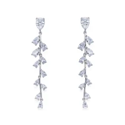 Ivory & Co Ivory and Co Weide Silber lange Kristall Rebe Ohrringe* Silberner Abschlussball-schmuck | Abschlussball-ohrringe