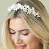 Ivory & Co Ivory and Co Wildflower Keramik und Perle Floral Hochzeit Kopfstück* Silberne Haar-accessoires | Hochzeit Kopfbedeckungen