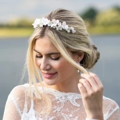 Ivory & Co Ivory and Co Wildflower Keramik und Perle Floral Hochzeit Kopfstück* Silberne Haar-accessoires | Hochzeit Kopfbedeckungen