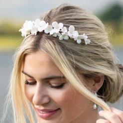 Ivory & Co Ivory and Co Wildflower Keramik und Perle Floral Hochzeit Kopfstück* Silberne Haar-accessoires | Hochzeit Kopfbedeckungen