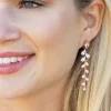 Ivory & Co Ivory and Co Willow Rose Gold Ohrringe mit langer Kristallranke* Abschlussball-ohrringe | Kristall-hochzeitsschmuck
